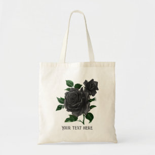 Vintage Gothic Schwarze Rosen Personalisiert Tragetasche