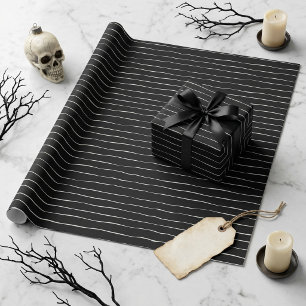 Vintage Gothic Schwarzer Streifen Halloween Geschenkpapier