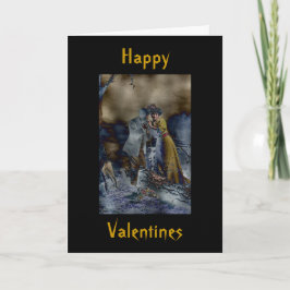 Vintage Gothic-Valentinstag-Karte Feiertagskarte