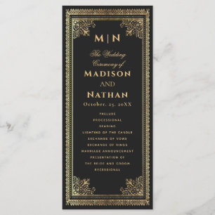 Vintage Gothic-Viktorianische Hochzeit Programm