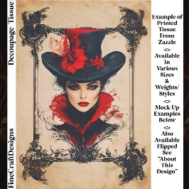 Vintage-Gothik-Femme-Fatale-Bösewicht FH8L Dekoupa Seidenpapier