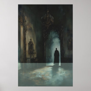 Vintage-Gotik-Dracula-Schattenkunst, Verlassenes S Poster