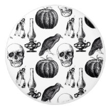 Vintage-Gotik-Halloween-Keramik-Schubladengriff