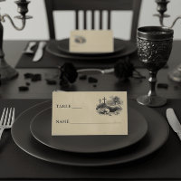 Vintage-Gotisch-Schwarze Toile-Gräber-Tan-Hochzeit
