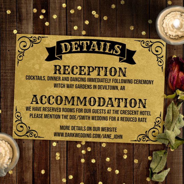 Vintage gotische Details Hochzeitskarte Mitteilungskarte (Von Creator hochgeladen)