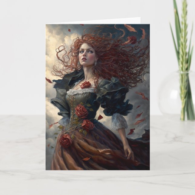 Vintage gotische Frauennotecard (Vorderseite)