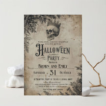 Vintage-Gotische-Halloween-Party-Einladung Totenko