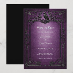 Vintage-gotische Halloween-Save-the-Date-Einladung Einladung