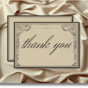 Vintage gotische Hochzeit an der mittelalterlichen Dankeskarte