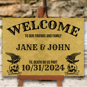 Vintage gotische Hochzeit oder Halloween-Begrüßung Poster
