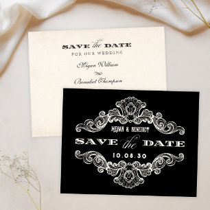 Vintage-gotische Hochzeitsdekoration Save The Date