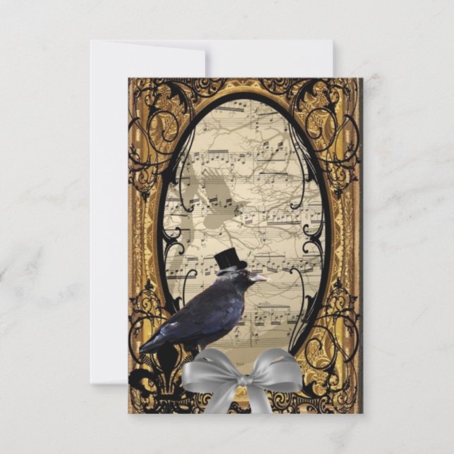 Vintage gotische Hochzeitskrähe (Vorderseite)