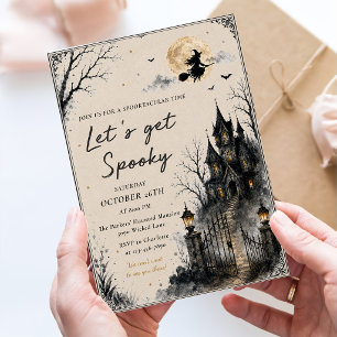 Vintage-Gotische Lass uns gruselig Halloween-Party Einladung
