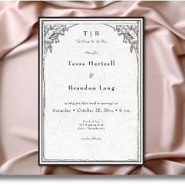 Vintage gotische Mittelalterliche Grödner Hochzeit Einladung