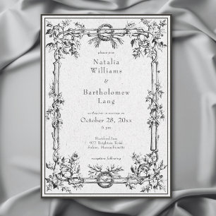 Vintage gotische Mittelalterliche Hochzeit an der Einladung