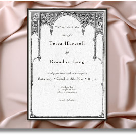 Vintage gotische Mittelalterliche Hochzeit an der Einladung