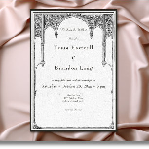 Vintage gotische Mittelalterliche Hochzeit an der  Einladung