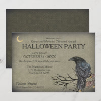 Vintage-Gotische-Raben-Halloween-Party