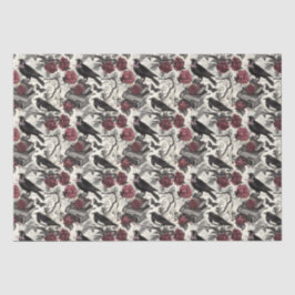 Vintage Gotische Ravens, Rose und Bücher Seidenpapier