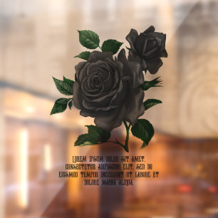 Vintage gotische schwarze Rose Personalisiert Fensteraufkleber