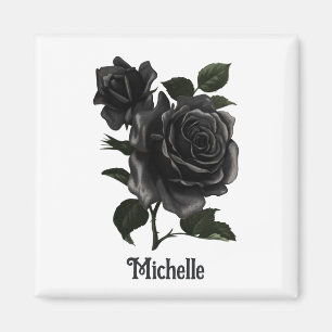 Vintage gotische schwarze Rose Personalisiert Magnet