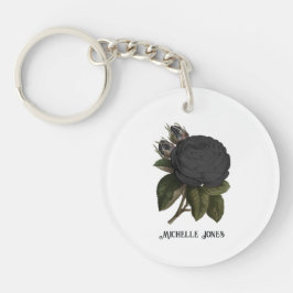 Vintage gotische Schwarze Rose Schlüsselanhänger