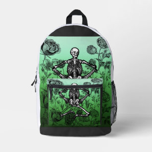Vintage-Gotischer Botanischer Skelett - Dunkle Aka Bedruckter Rucksack