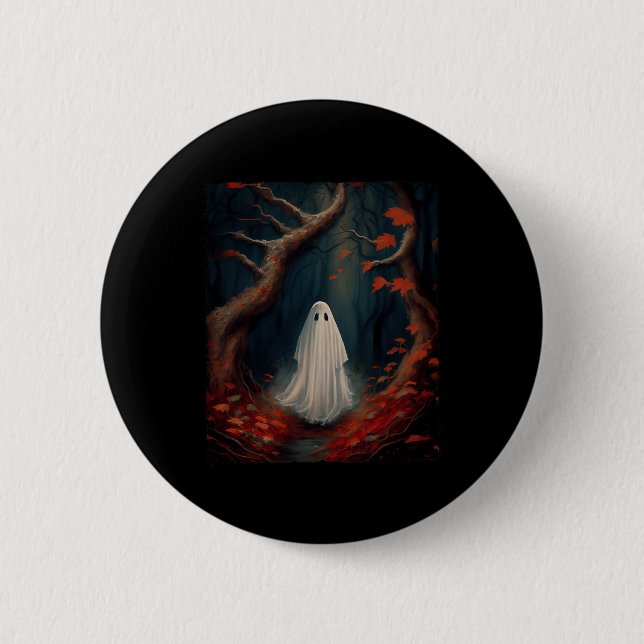 Vintage-Gotischer floraler Halloween-Geist verlore Button (Vorderseite)
