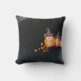 Vintage-Gotischer Halloween großer schwarzer Eule  Kissen