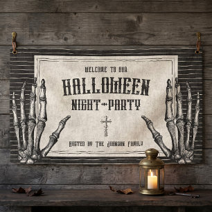 Vintage-Gotischer-Skelett-Halloween Banner