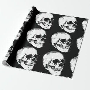 Vintage-Gotischer Totenkopf Geschenkpapier