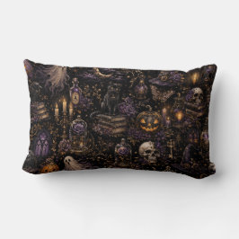 Vintage-Gotisches Halloween-Spooky-Nahtloses Muste Lendenkissen