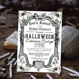 Vintage-Gotisches klassisches Halloween-Kostümfest Einladung
