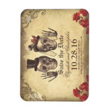 Vintage-gotisches Skelett-Paar 'Save The Date'