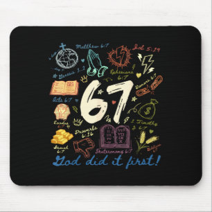 Vintage Gott hat es zuerst gemacht 67 Six Seven Me Mousepad