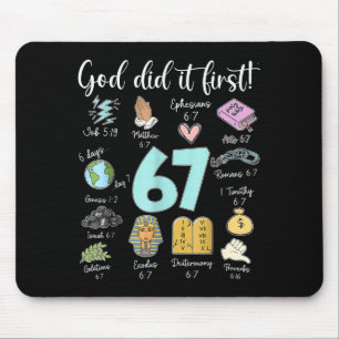 Vintage Gott Hat Es Zuerst Gemacht 67 Six Seven Me Mousepad