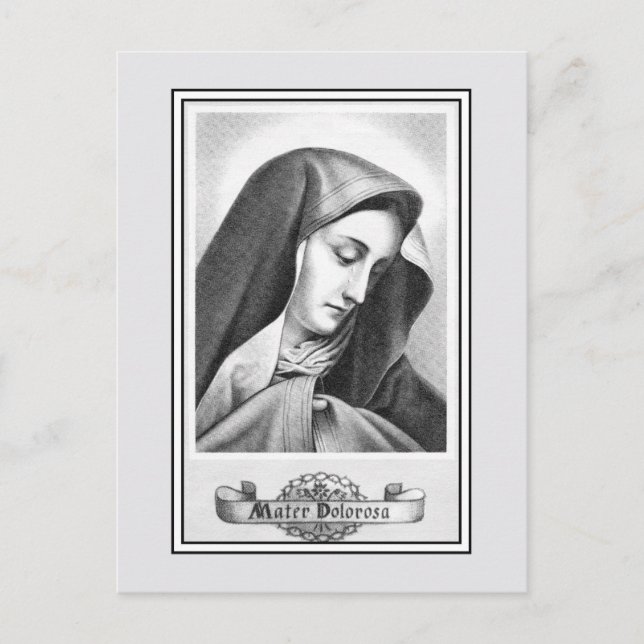 Vintage Gottesmutter von Trauern katholische Hinga Postkarte (Vorderseite)