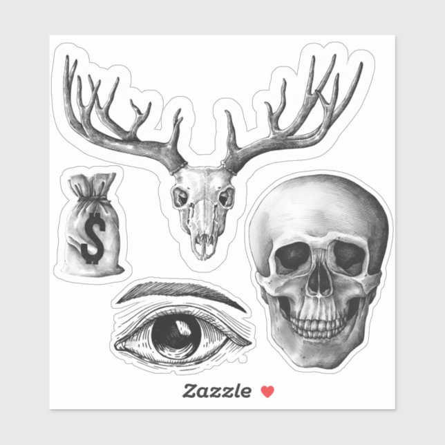 Vintage Grafik Aufkleber (Blatt)