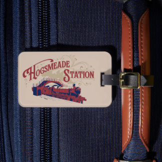 VINTAGE Grafik der HOGSMEADE-Station Gepäckanhänger