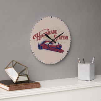 VINTAGE Grafik der HOGSMEADE-Station Große Wanduhr