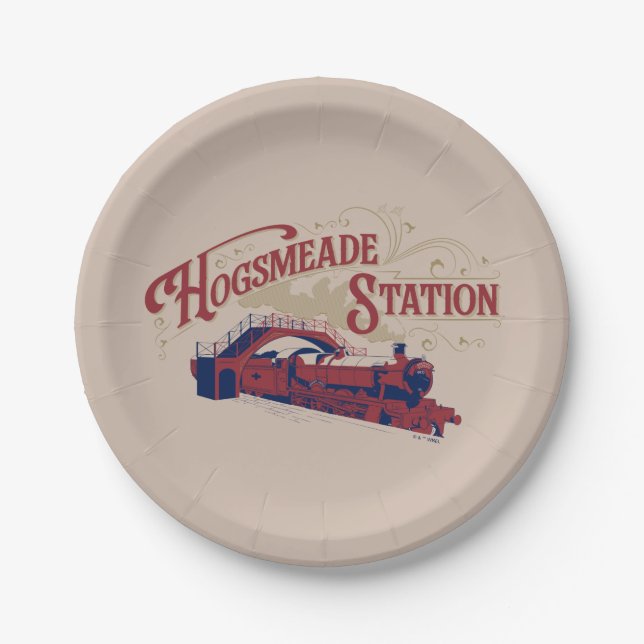 VINTAGE Grafik der HOGSMEADE-Station Pappteller (Vorderseite)