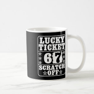 Vintage-Grafik Glücksticket Sechs Sieben Trend 67 Kaffeetasse
