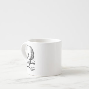 Vintage-Grafik mit Totenkopf und gekreuzten Knoche Espressotasse
