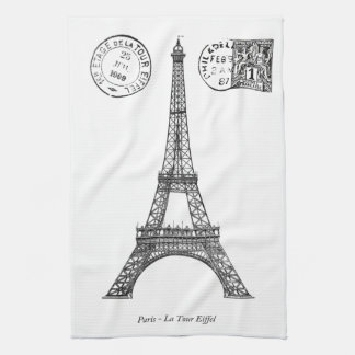 Vintage-Grafik Paris der Eiffelturm Geschirrtuch