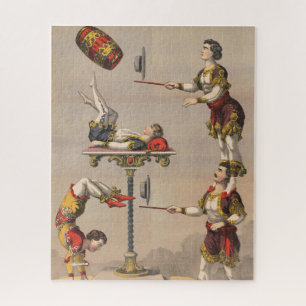 Vintage-Grafikdruck eines akrobatischen Akts. Puzzle