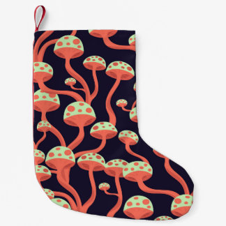 Vintage Grafikmushrooms Nahtloses Muster Kleiner Weihnachtsstrumpf