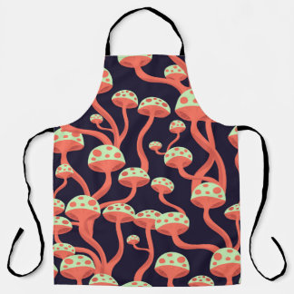 Vintage Grafikmushrooms Nahtloses Muster Schürze