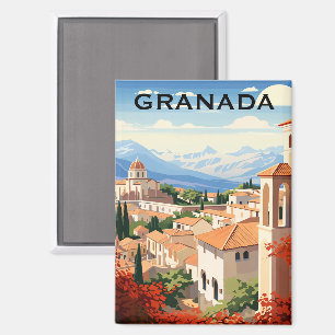 Vintage Granada Alhambra Spanien Reise Magnet