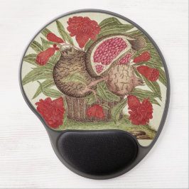 Vintage Granatapfelfrüchte und Blume Gel Mousepad