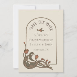 Vintage Granatapfelkarte Save the Date